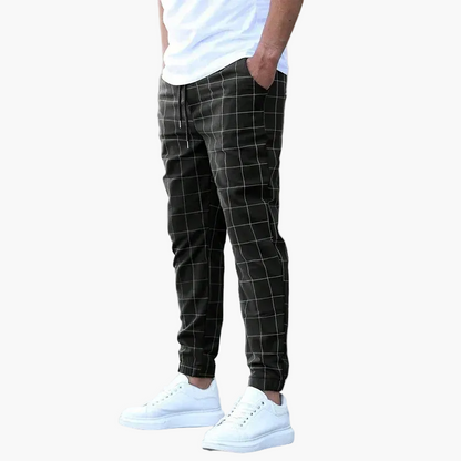 Men's Sweatpants with Checkered Pattern – Modern Leisure and Sports Style