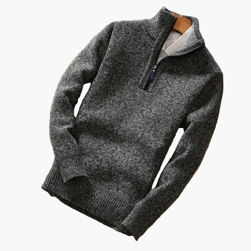 Men's knitted sweater with zipper – modern & versatile for everyday and office use