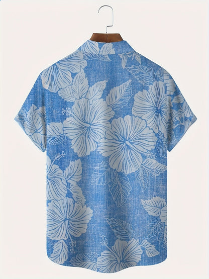 Herren Hawaii Hemd Kurzarm – Florales Urlaubshemd für Sommer & Freizeit
