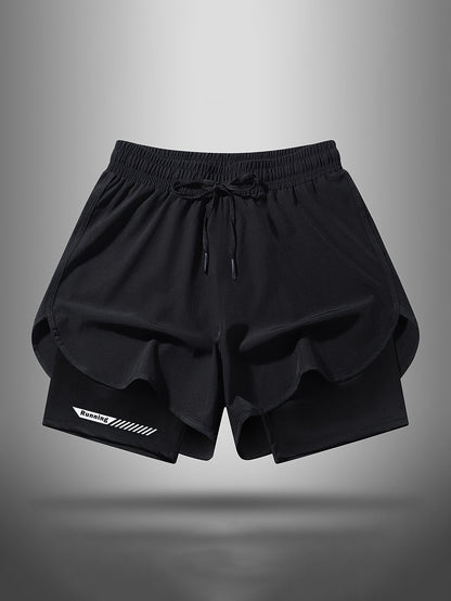 Herren Laufshorts mit integrierter Kompressionshose – Sportliche 2-in-1 Fitnessshorts für Training & Jogging