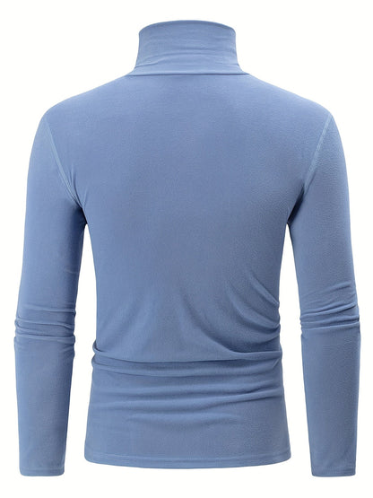 Herren Rollkragenpullover Langarm Slim Fit Basic Top im 4er-Set - Schwarz, Weiß, Grau, Hellblau