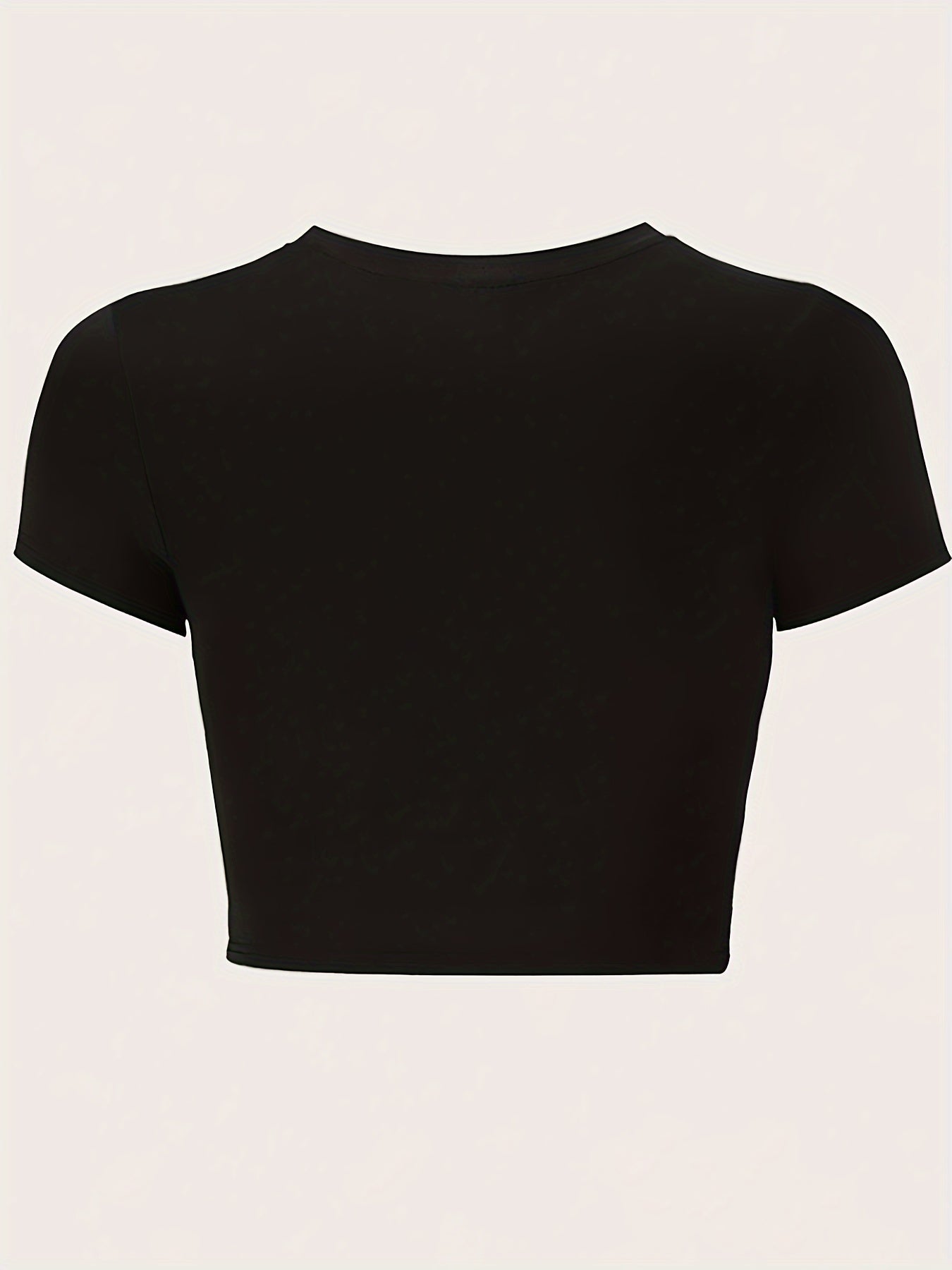 Women's Cropped Statement T-Shirt with Print for Everyday and Leisure – Modern, Casual Style