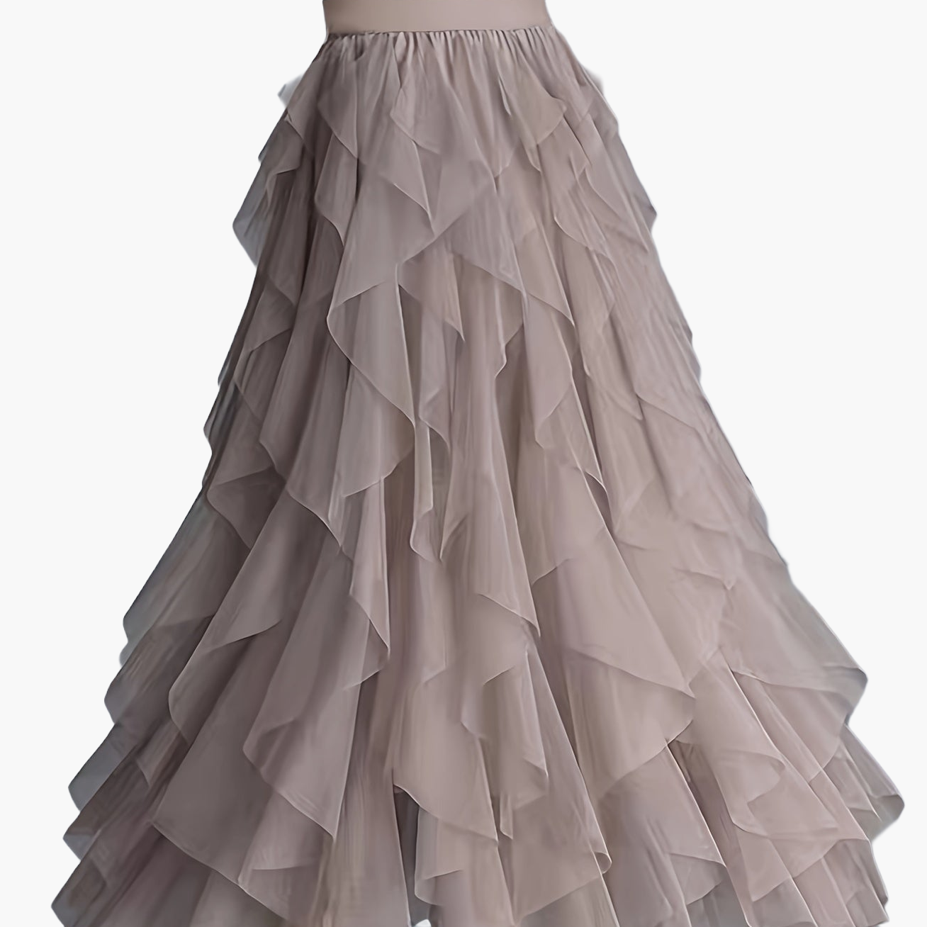 Women's Maxi Skirt with Ruffle Layers – Elegant Tulle Skirt for Formal Occasions