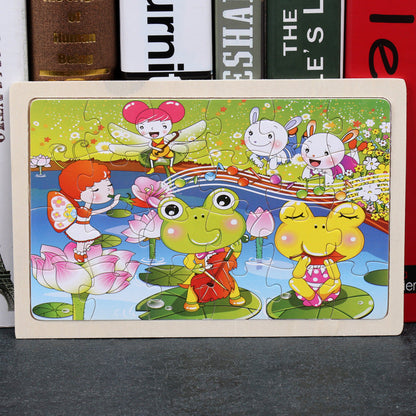 Children's Wooden Puzzle Set – Colorful Educational Toys in Storage Metal Box, from 3 Years, Unisex