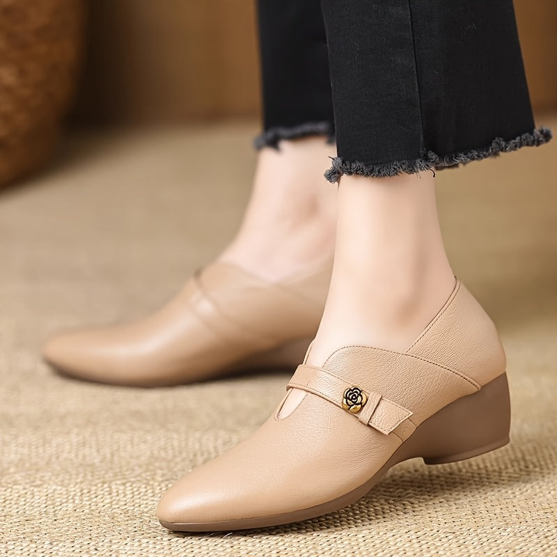 Damen Vintage Mary Jane Schuhe mit Blockabsatz und Blumendetail – Elegante Alltagsschuhe