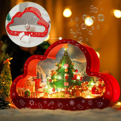 Children's Christmas Decoration Kit with LED Light – Magical Building Blocks Toy with Mirror for Festive Decoration