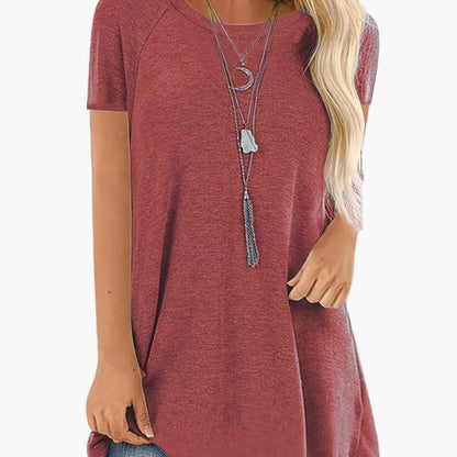 Women's Tunic Shirt Short Sleeve Loose Fit Casual Everyday