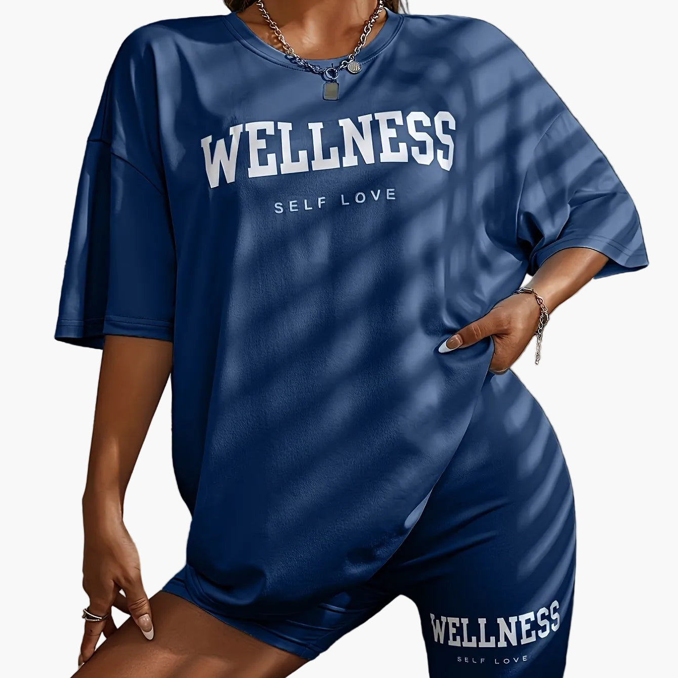 Women's Wellness Oversize Lounge Set – Relaxation & Casual Look with Statement Print