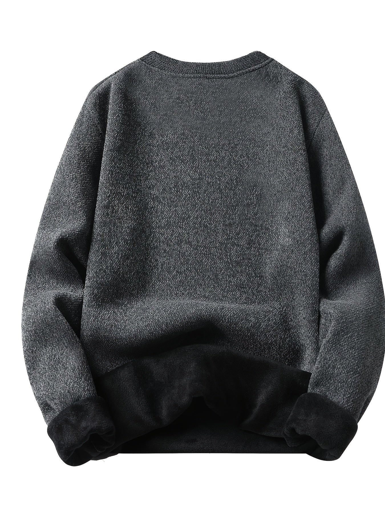 Unisex long-sleeve pullover with a crew neck and ribbed cuffs, lined