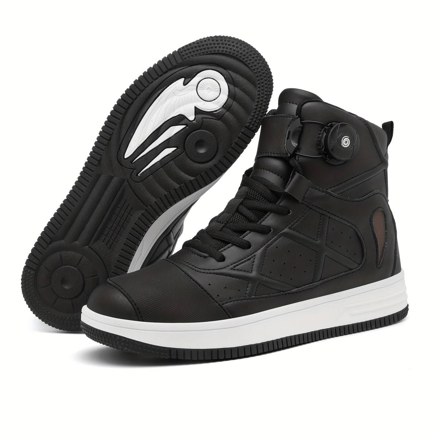 Unisex high-top sneaker, black, with twist closure