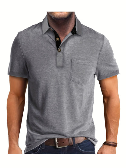 Men's Polo Shirt with Chest Pocket – Modern, Casual Polo Shirt for Everyday and Leisure Wear