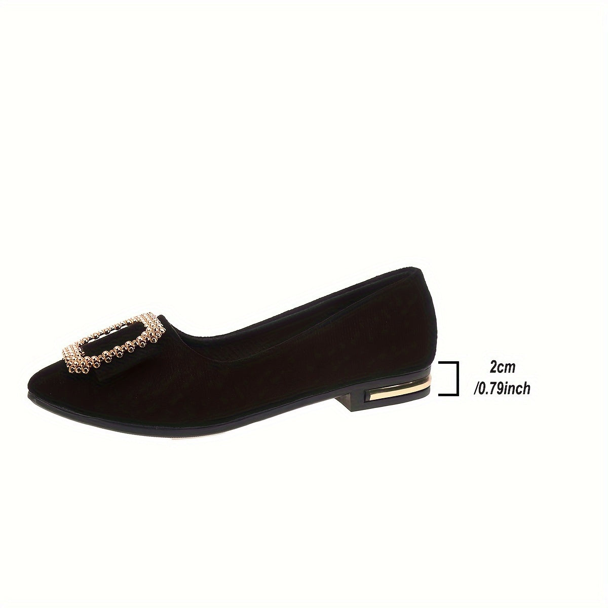 Women's Ballerinas with Rhinestone Decoration and Pointed Toe – Elegant Slip-On Shoes for Everyday and Office Use