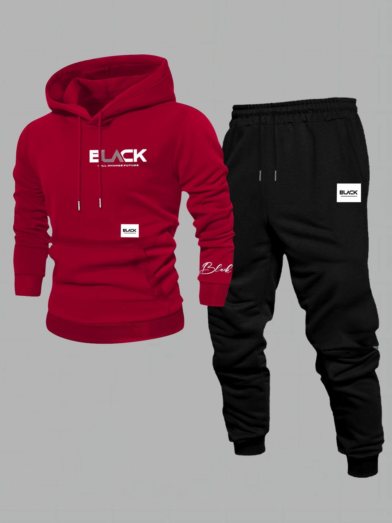 Unisex Trainingsanzug Set mit Kapuzenpullover und Jogginghose - Mehrfarbig