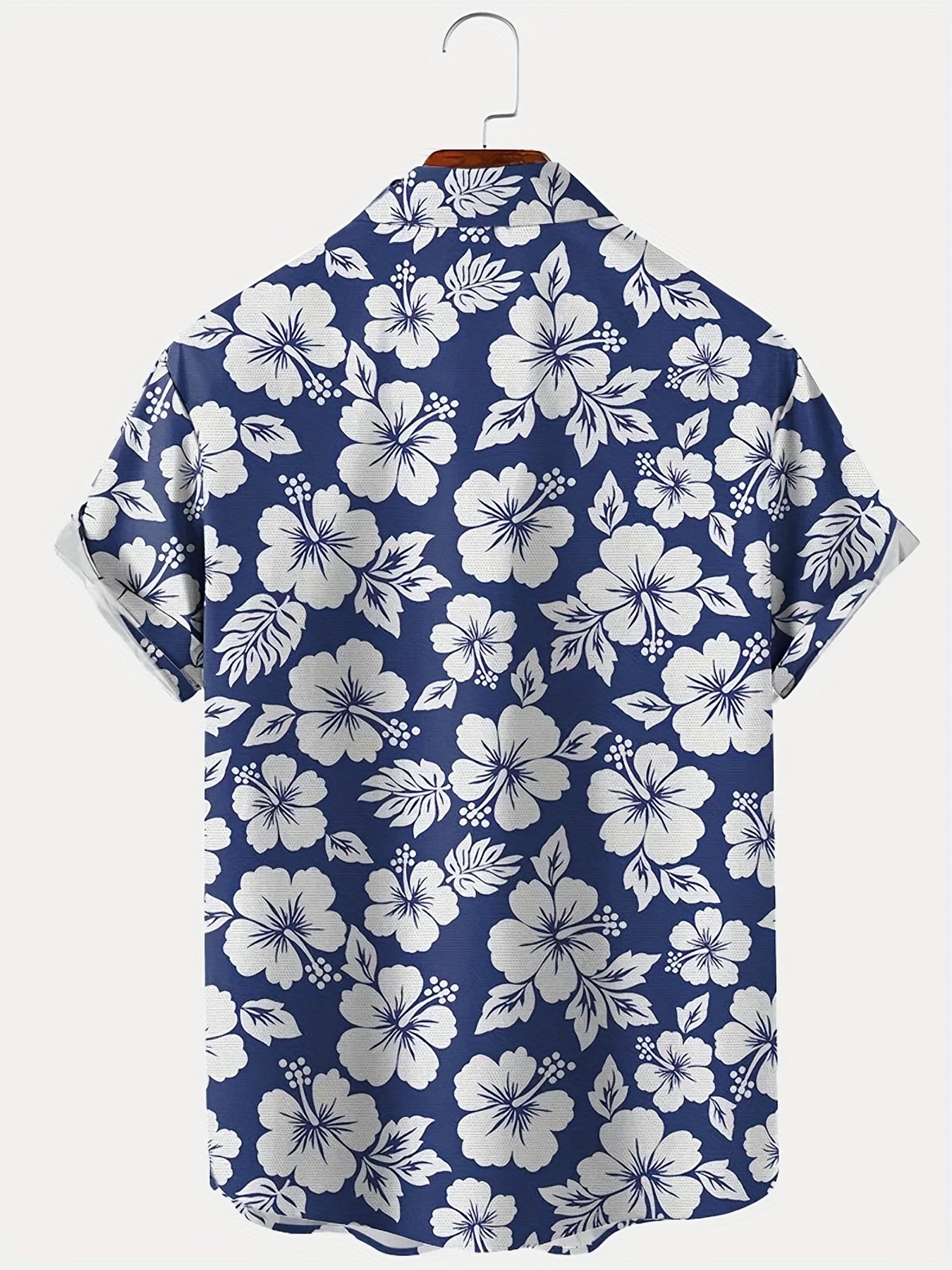 Men's Hawaiian Shirt with Floral Pattern for Vacation and Leisure – Short Sleeve, Regular Fit