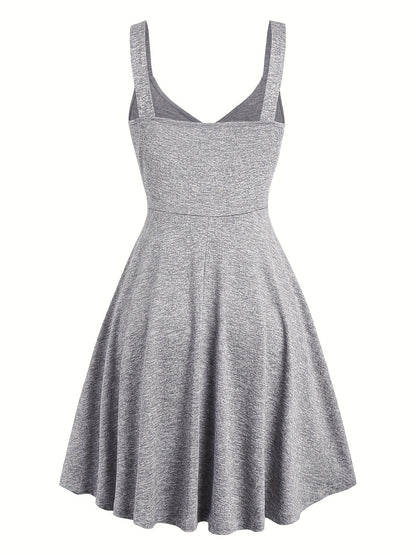 Damen Sommerkleid Elegant mit Knopfleiste und Trägern – Freizeit & Alltag