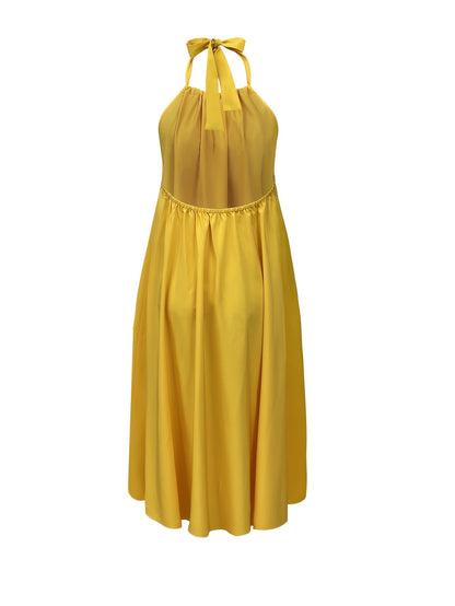 Women's backless halterneck maxi dress for summer and parties