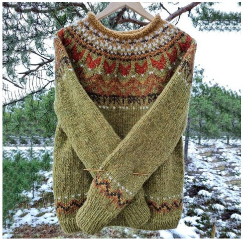 Victoria – Multicolor Round Neck Sweater for Women