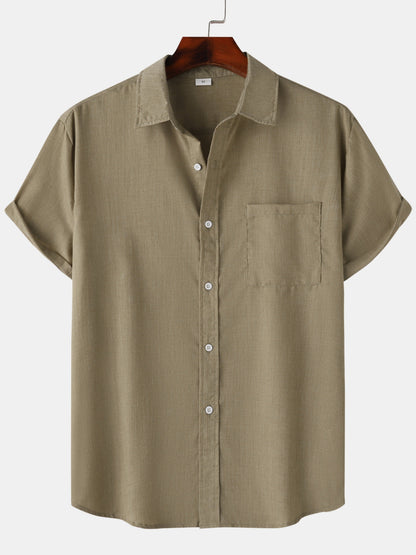 Men's Short-Sleeve Casual Shirt with Chest Pocket – Modern Summer Shirt for Everyday and Vacation