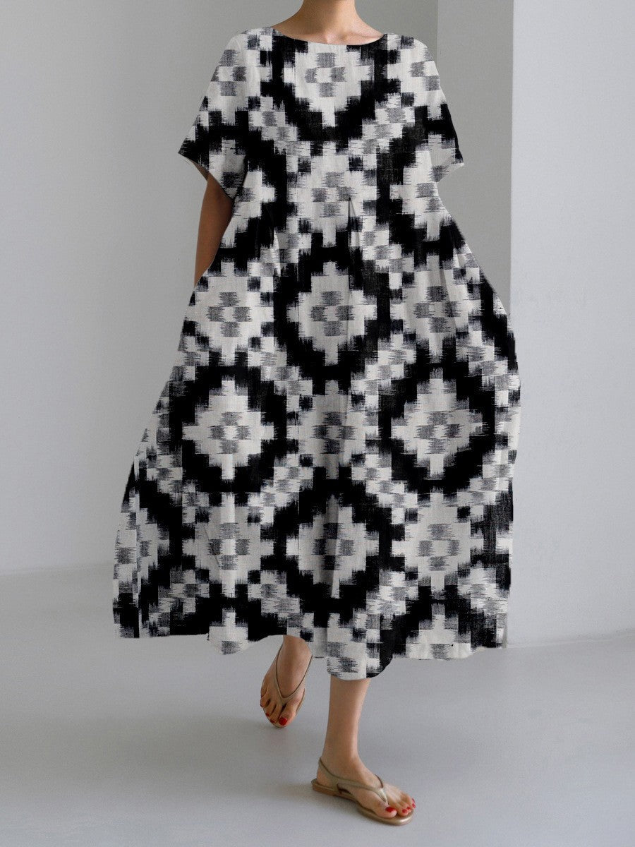 Natalie – Spezielles Damenkleid mit geometrischem Muster