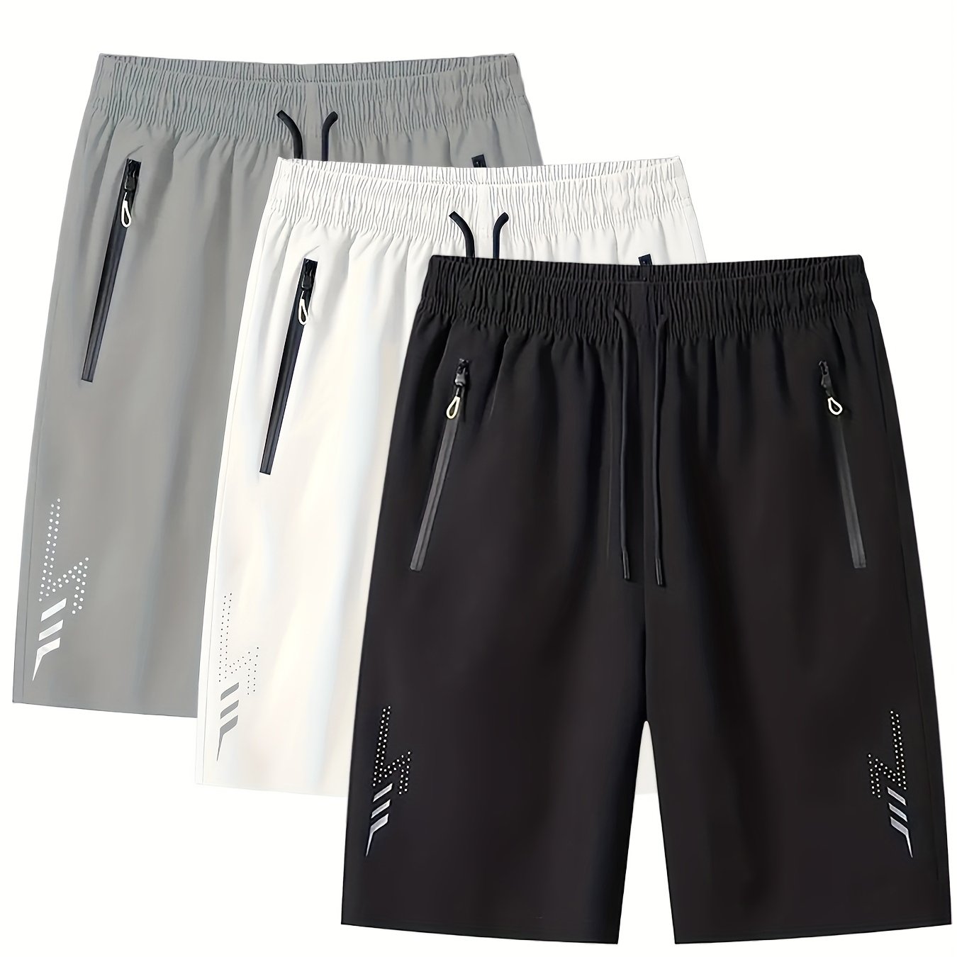 Men's sports shorts with zippered pockets for leisure and training