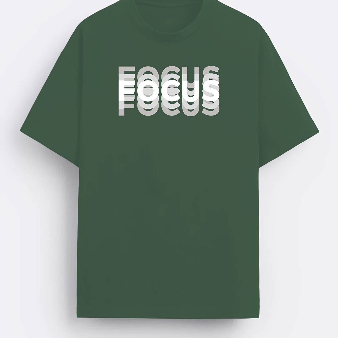 Men's T-Shirt with Trendy FOCUS Print – Urban Motivational Shirt for Leisure & Fitness