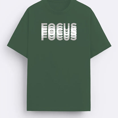 Men's T-Shirt with Trendy FOCUS Print – Urban Motivational Shirt for Leisure & Fitness