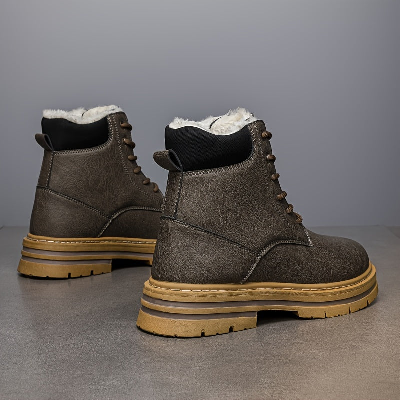 Herren Winterstiefel gefüttert Boots Schnürsenkel warme Stiefel