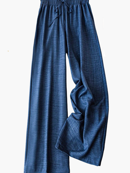 Damen Weite Freizeithose im Straight-Leg-Stil mit Kordelzug – Perfekt für Frühling & Sommer