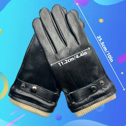 Winterhandschuhe Braun Strickbündchen Verstellbarer Riegel