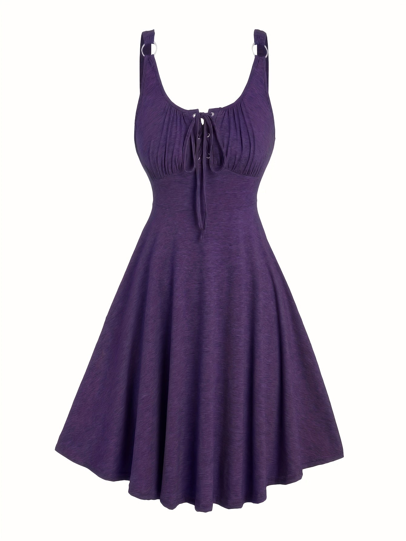 Damen Skaterkleid mit Schnürung – Freizeitkleid im Vintage-Stil für Alltag und Sommer