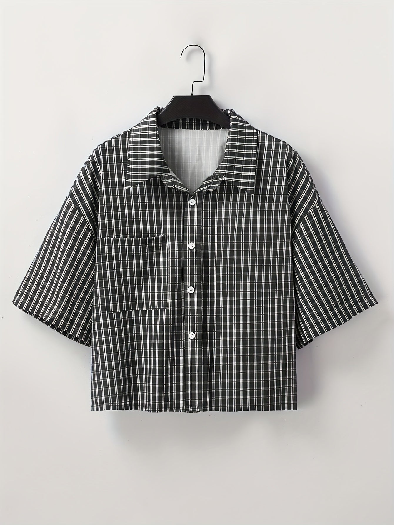 Herren Kurzarm Oversize Hemd im Karo-Design – Moderner Streetstyle für Freizeit & Alltag