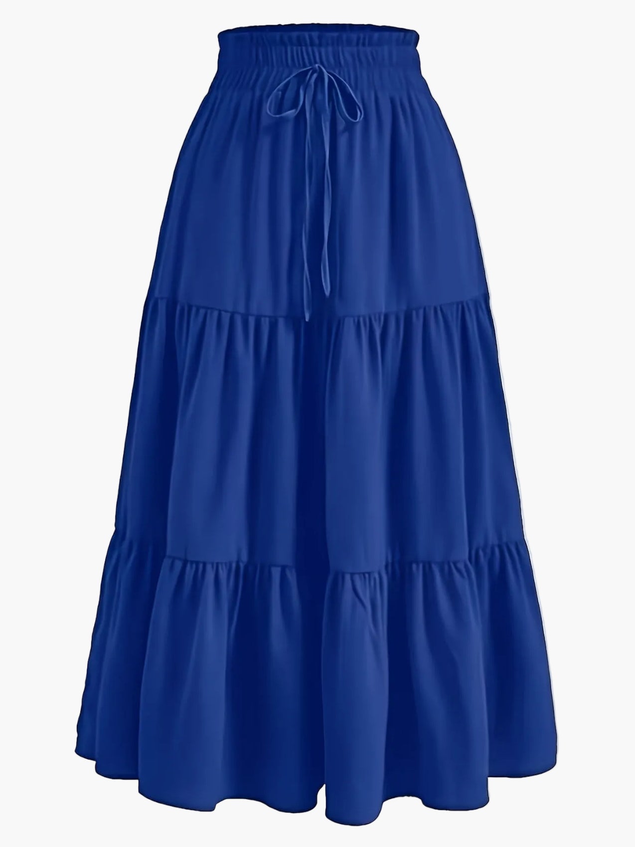 Women's Elegant Tiered Skirt with Ruffles and Drawstring – Perfect for Everyday & Leisure