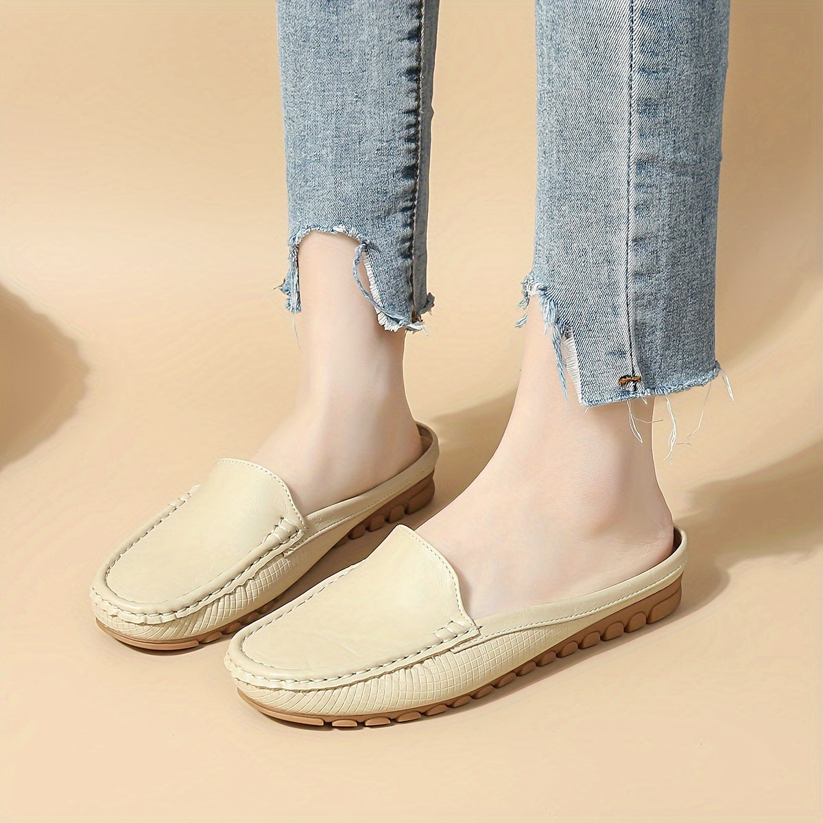 Damen Mokassins Preppy Stil Penny-Loafer Bequem Alltagsschuhe
