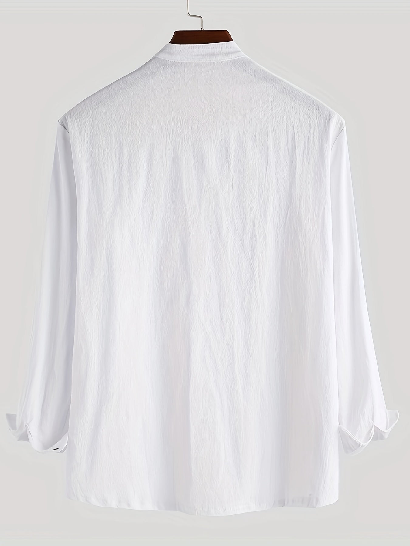 Men's Long Sleeve Henley Shirt with Stand Collar – Modern Casual Style for Everyday and Vacation