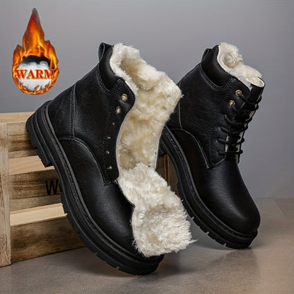 Herren Winterstiefel gefüttert Boots Schnürsenkel warme Stiefel