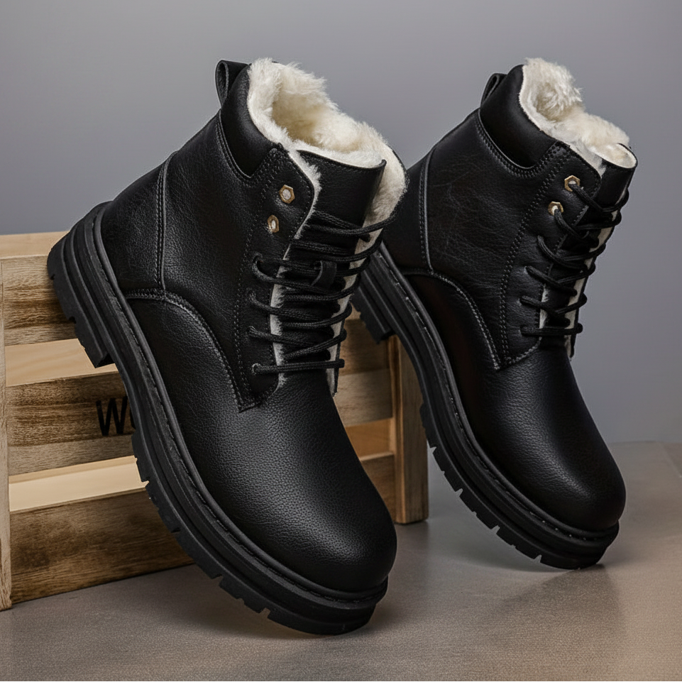 Herren Winterstiefel gefüttert Boots Schnürsenkel warme Stiefel