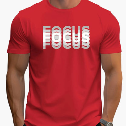 Men's T-Shirt with Trendy FOCUS Print – Urban Motivational Shirt for Leisure & Fitness