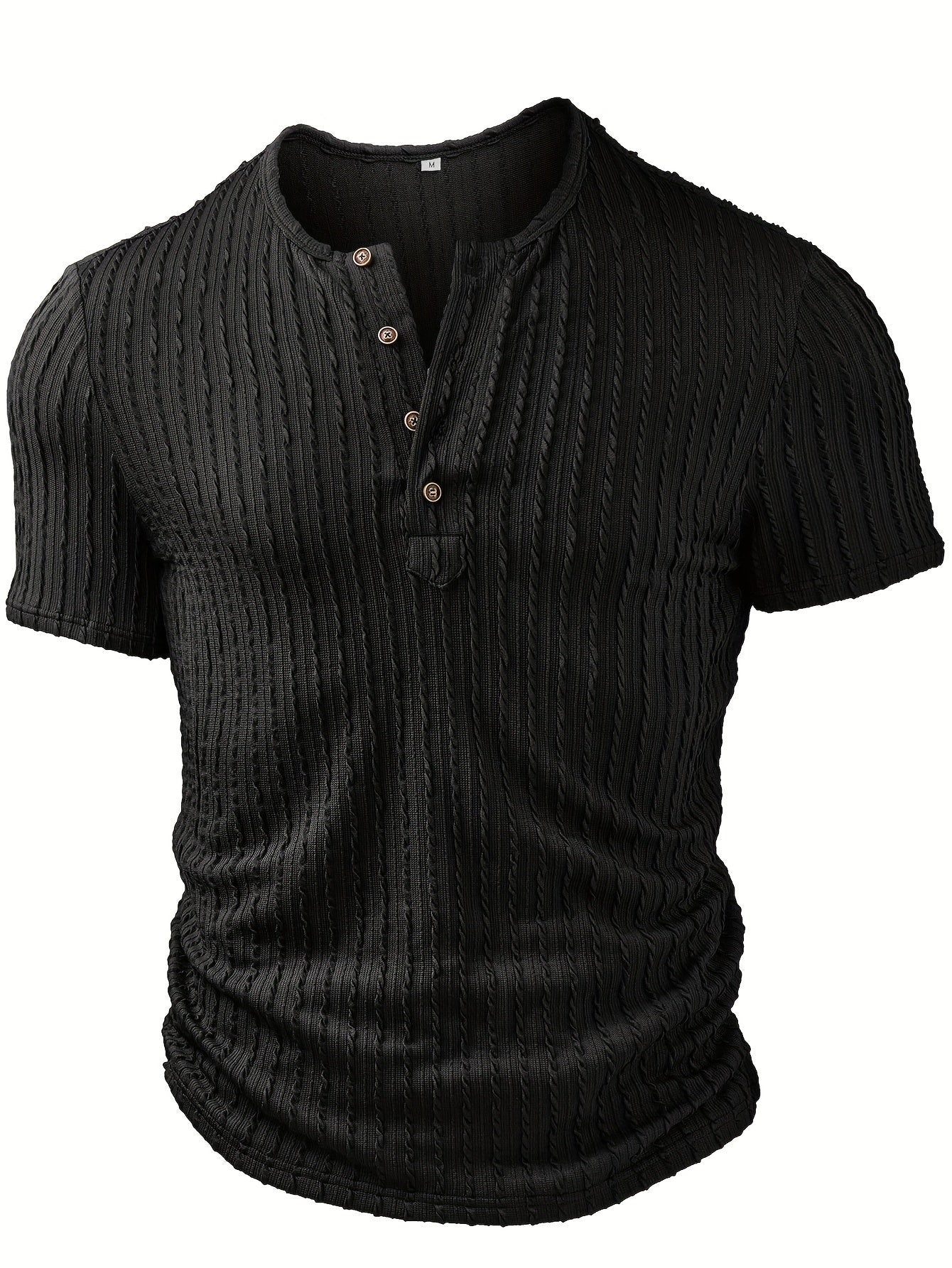 Men's Henley T-Shirt Short Sleeve – Fashionable Casual Shirt with Button Placket for Everyday & Summer