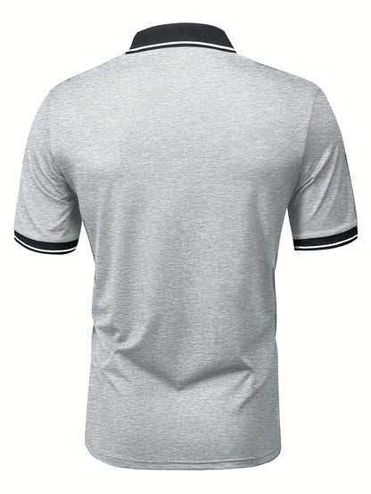 Herren Polo T-Shirt mit Kontrastkragen – Modisches Freizeitshirt für Alltag und Sport