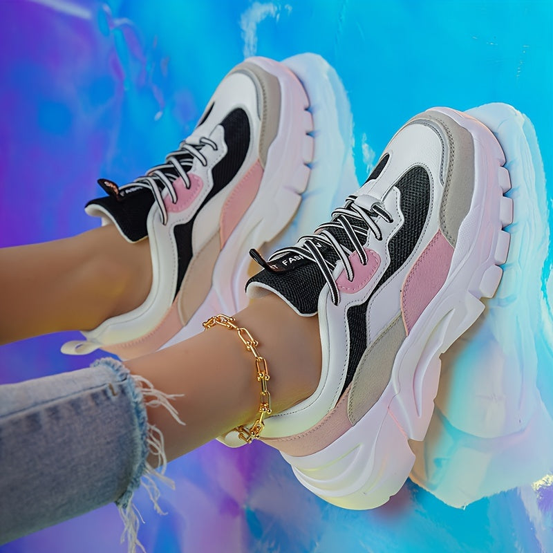 Women's Chunky Sneakers in Trendy Design for Everyday and Leisure – Sporty Street Style