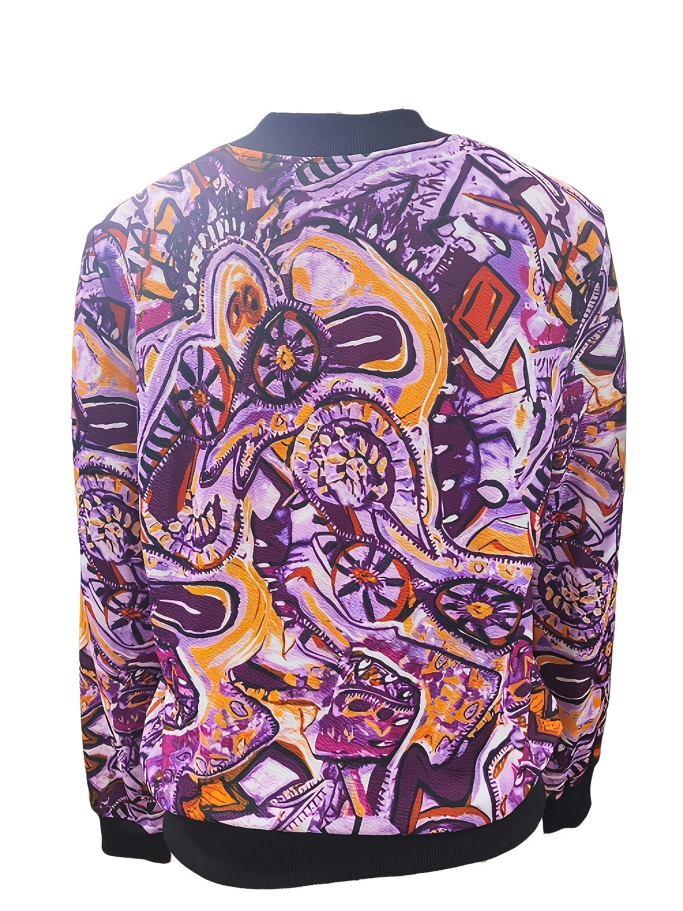 Women's bomber jacket with cartoon print for leisure and vacation