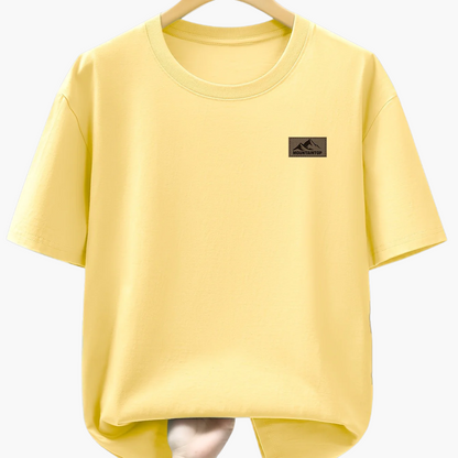 Men's T-Shirt with Mountain Logo – Casual Leisure Shirt for Everyday & Outdoor Use