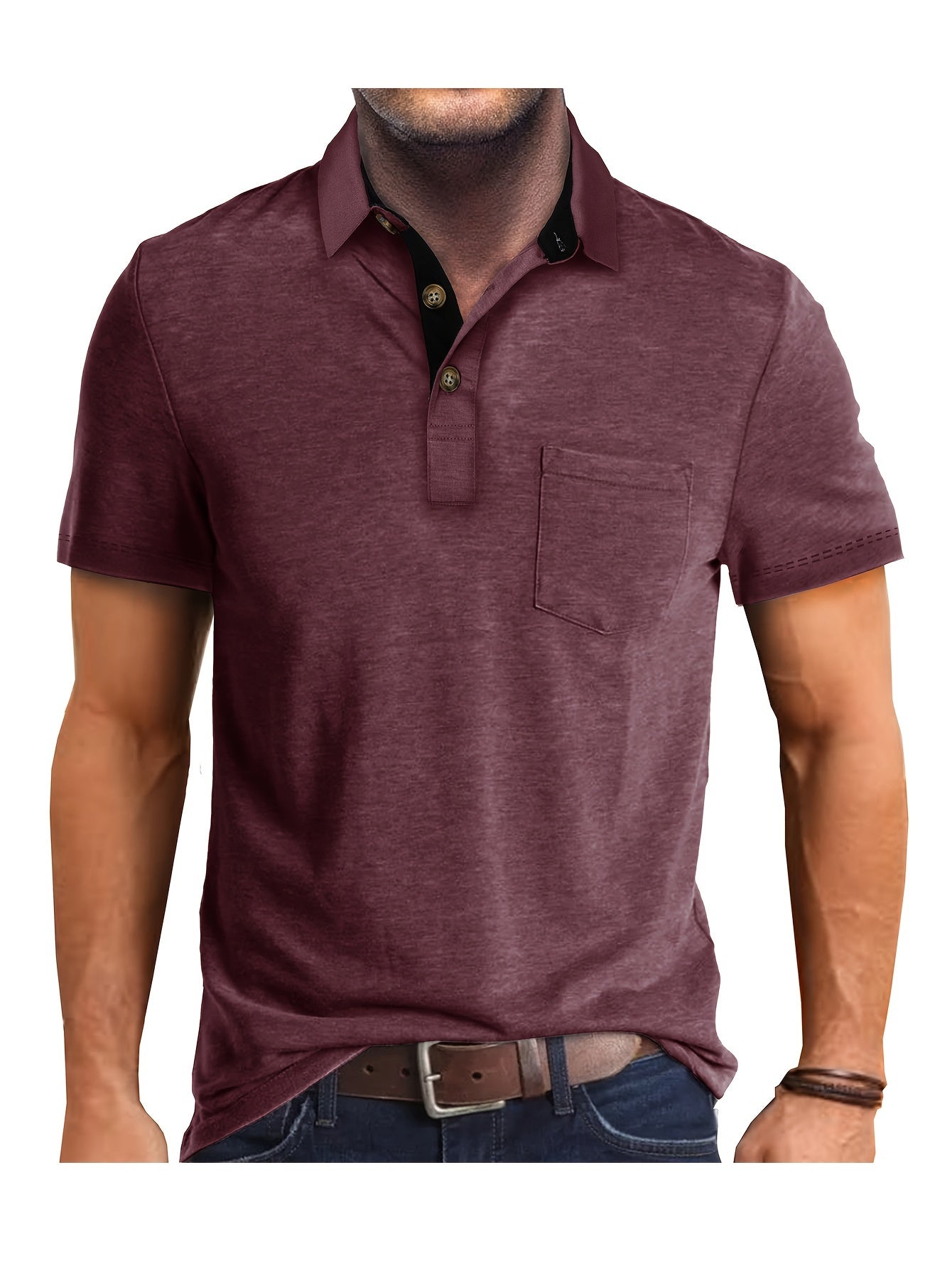 Men's Polo Shirt with Chest Pocket – Modern, Casual Polo Shirt for Everyday and Leisure Wear