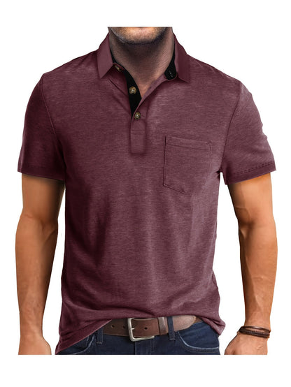 Men's Polo Shirt with Chest Pocket – Modern, Casual Polo Shirt for Everyday and Leisure Wear
