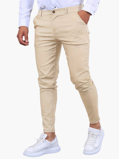 Men's Slim Fit Work Trousers – Elegant Suit Pants for Everyday and Office Use