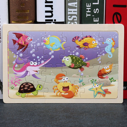 Children's Wooden Puzzle Set – Colorful Educational Toys in Storage Metal Box, from 3 Years, Unisex