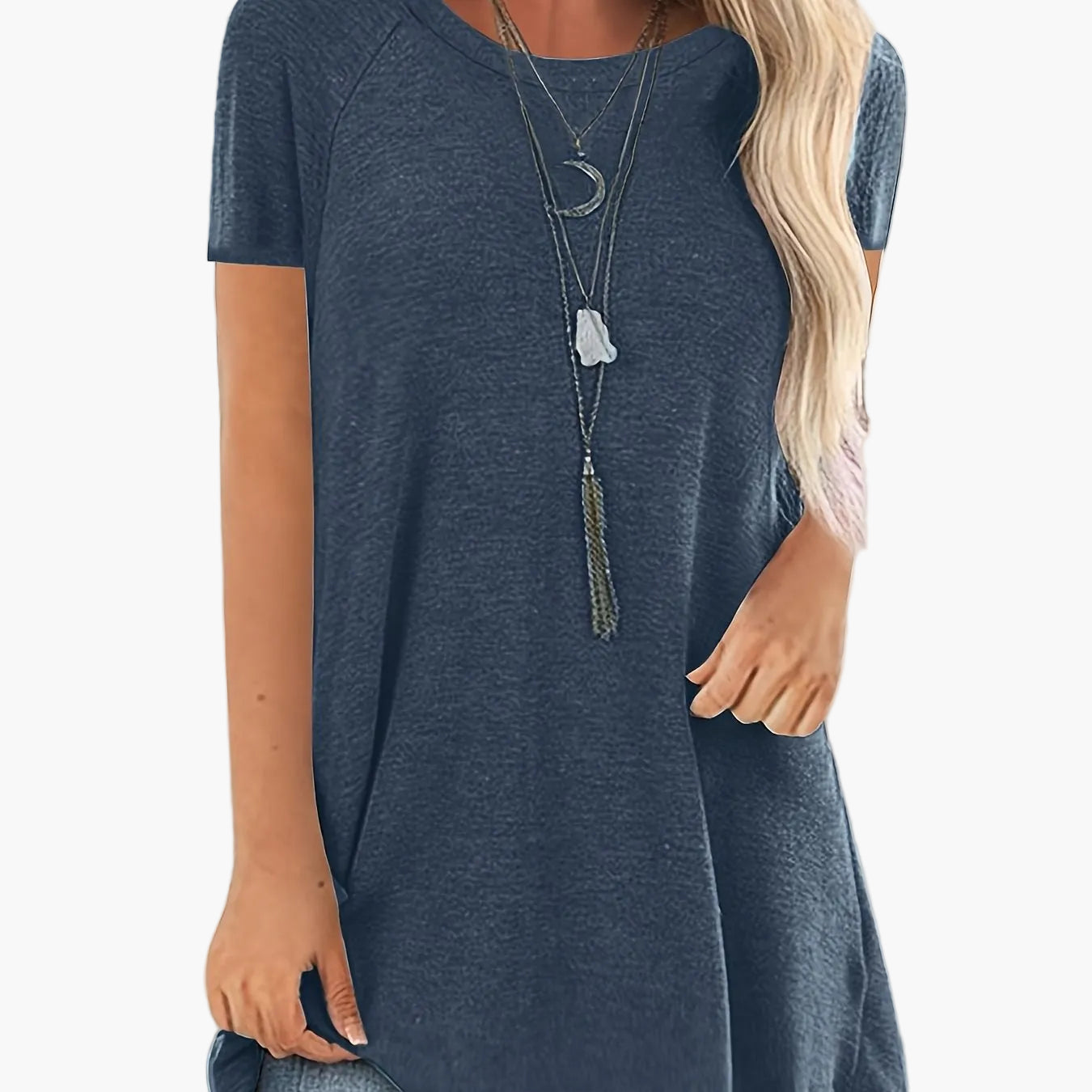 Women's Tunic Shirt Short Sleeve Loose Fit Casual Everyday