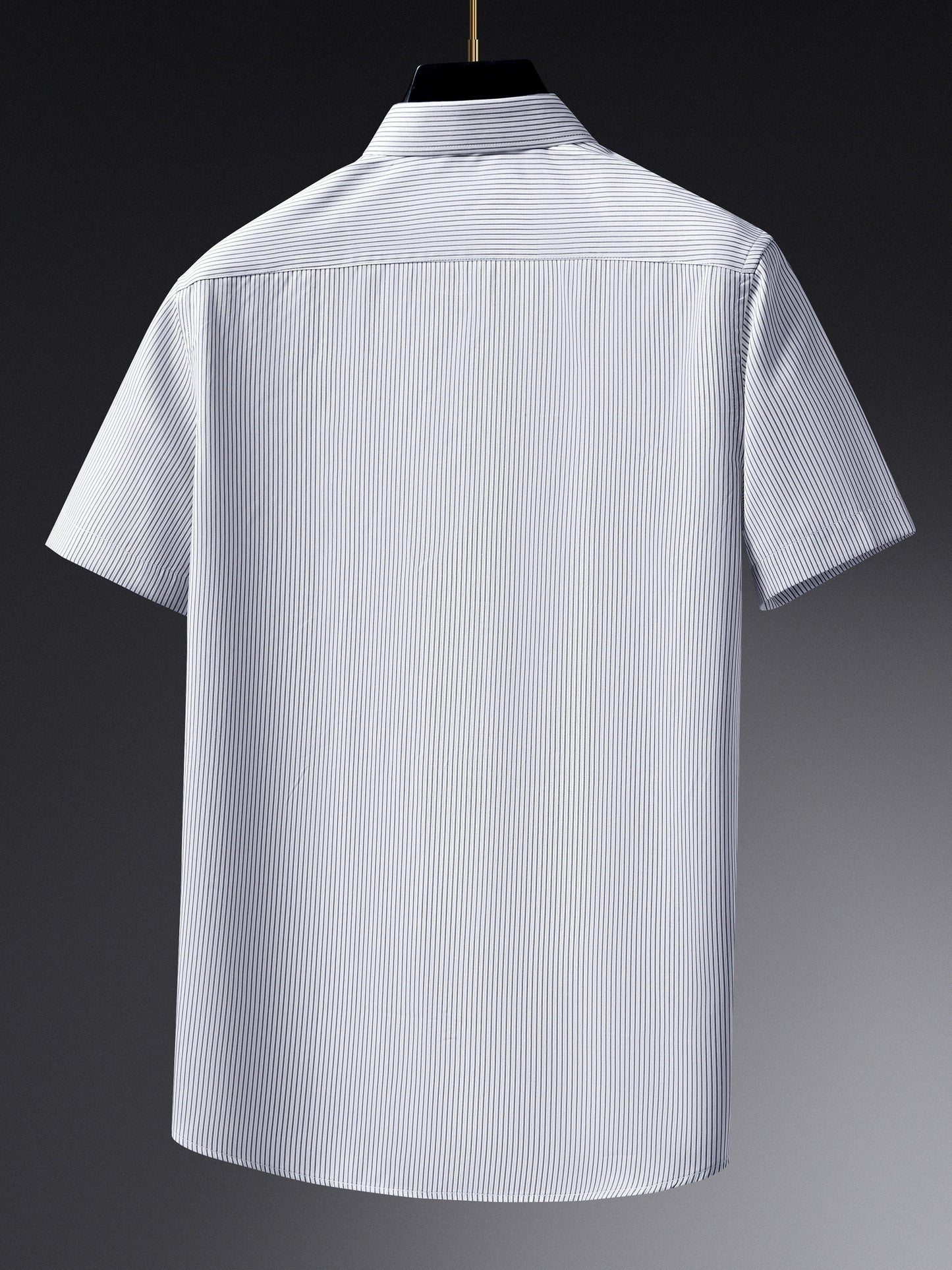 Men's Business Short-Sleeve Shirt with Pinstripes – Modern Design for Office and Leisure