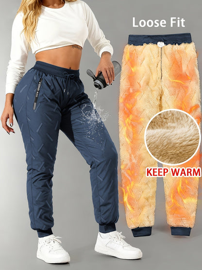 Damen Gefütterte Jogginghose Warm Winter Cargohose Sporthose