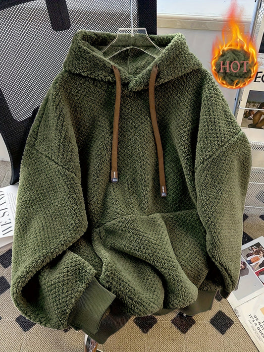 Unisex fluffy hoodie with a hood and kangaroo pocket